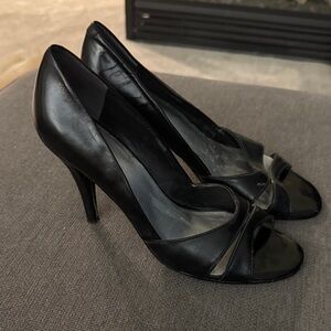 Nine West Black Peep-Toe Heels